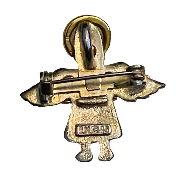 10/$25🦋 Vintage IMO 1995 Silver & Gold Two-Tone Guardian Angel Pin - Picture 8 of 14